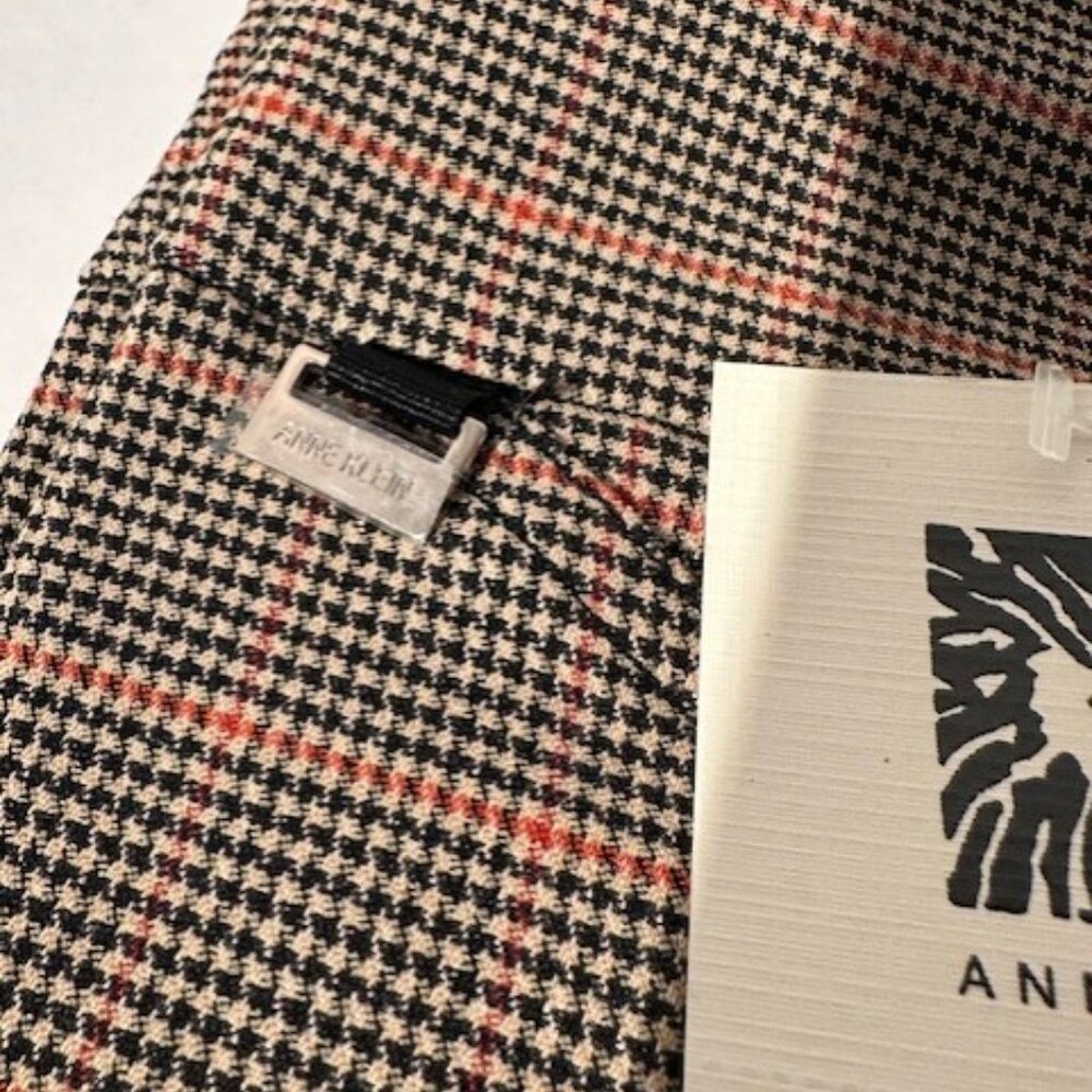 NWT Anne Klein Dressy Slim Ankle Houndstooth Pants Size L - Picture 3 of 12